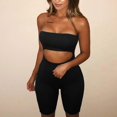 thumbnail image 6 of SRZYMJ Plus Size Jumpsuit Solid Color Open Back Tube Shorts Short Sportswear for Women Comfortable Stretchy Fit, 6 of 6