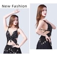 thumbnail image 4 of 2 Pcs Women Sequin Crop Top Butterfly Bandage Tank Top Belly Bra Top Strappy Backless Tube Top Tank Vest Top Costume, 4 of 5