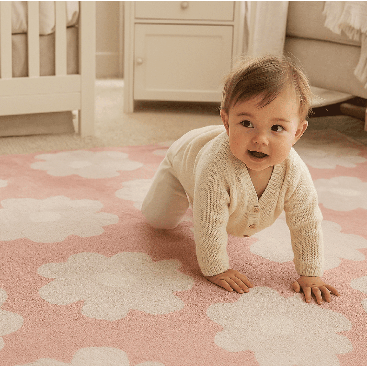 Little Nest Toddler Area Rug, Flower Power, 3X5"