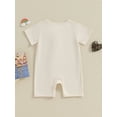 thumbnail image 4 of Suealasg Baby Girls Boys Clothes Infant Newborn Summer One Piece Jumpsuit 3M 6M 12M 18M 24M Short Sleeve Crew Neck Heart Print Zipper Romper, 4 of 9