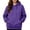 Purple #028, variant on Hoodies for Women Casual Drawstring Hooded Sweatshirts Pullover Fall Winter Clothing with Hood and Pocket 3XL