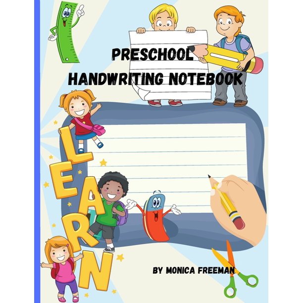 Preschool handwriting notebook : Awesome 120 Blank Dotted Lined Writing ...