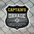 thumbnail image 5 of Captain's Garage I Can Fix Everything But Stupid (2 Pack) 18 inch X 18 inch Shield Shaped Commercial Grade Plastic Signs To last, Gift for Dads and Uncles Classic Americana Crafted in, 5 of 7
