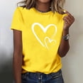 thumbnail image 7 of Erwazi Women's Valentine's Day T-Shirt Heart Print Crew Neck Short Sleeve Casual Summer Top, 7 of 7