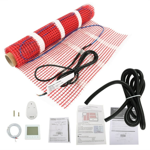 findmall Electric Radiant In-Floor Heated Warm System Floor Heating Floor Mat Kit 10 Sqft