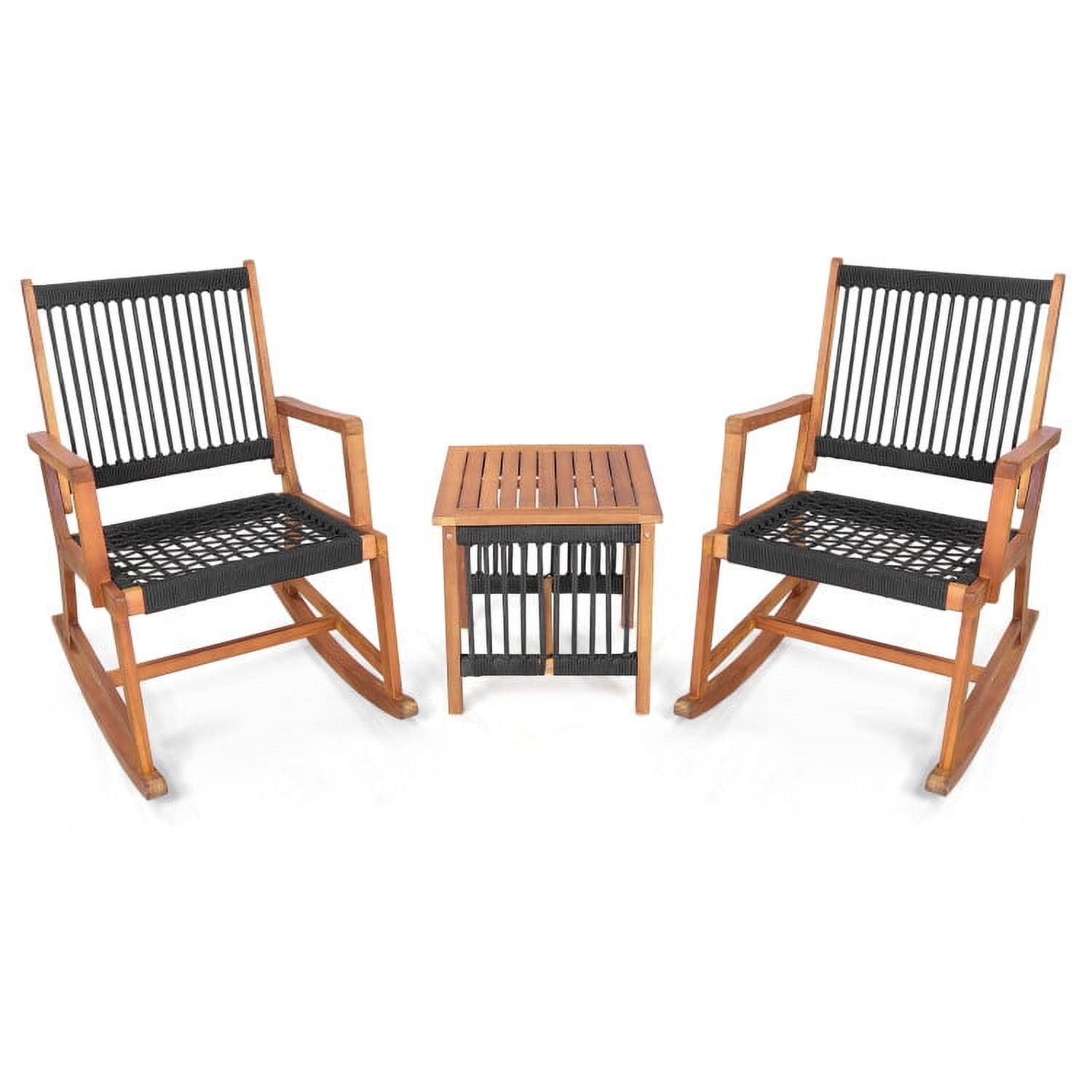 Aimee Lii 3 Pieces Acacia Wood Rocking Bistro Set, Patio Table and Chairs Set, Outdoor Patio Set Aimee Lii 3 Pieces Acacia Wood Rocking Bistro Set, Patio Table and Chairs Set, Outdoor Patio Set