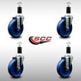 thumbnail image 2 of 5 Inch SS Solid Poly Wheel Swivel 1-3/8 Inch Expanding Stem Caster Set SCC, 2 of 2