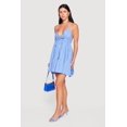 thumbnail image 2 of Women's Sleeveless Tie Front Tiered Halter Mini Dress, 2 of 3