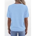 thumbnail image 5 of PRETTYGARDEN Womens Short Sleeve Sweater V Neck Trendy Pullover Tops Summer Spring Loose Lightweight Casual Blouse, 5 of 10