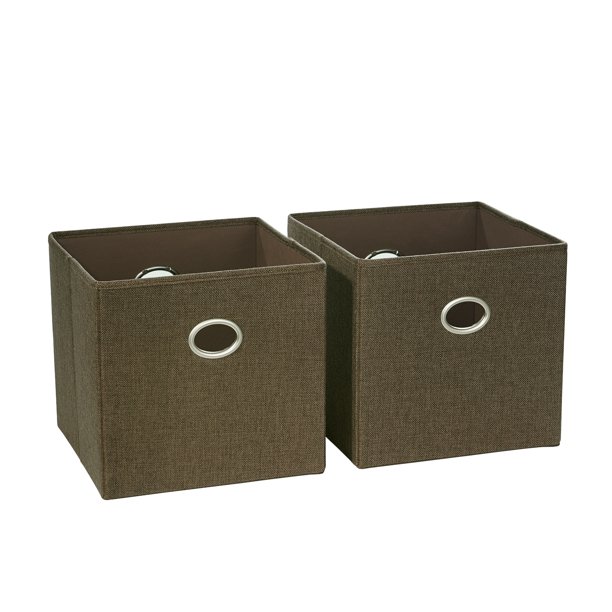 RiverRidge 2 Pc Folding Storage Bin Set Brown