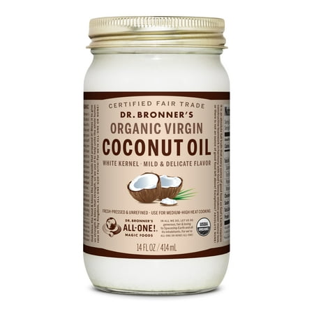 Dr. Bronner's Organic Fresh Pressed Unrefined Coconut Oil, 14 Fl