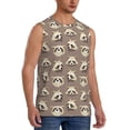 thumbnail image 2 of Haiem Men's Raccoon Print Tank Tops Summer Sleeveless Cut Off Workout T-Shirts Fitness Vest Athletic Undershirts-Small, 2 of 8