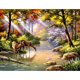 thumbnail image 1 of Cuadros Decorativos DIY Diamond Painting El ciervo en el bosque con diamantes redondos Likrtyny embutido en tela, 1 of 9