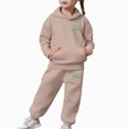thumbnail image 7 of HCNTES Girls Clothes Toddler Outfits for Girls Sets Long Sleeve Solid Warm Hoodie Pullover Tops Pants Kids Sweat Suit Cute Girls' Fall Clothing Sets, 7 of 7