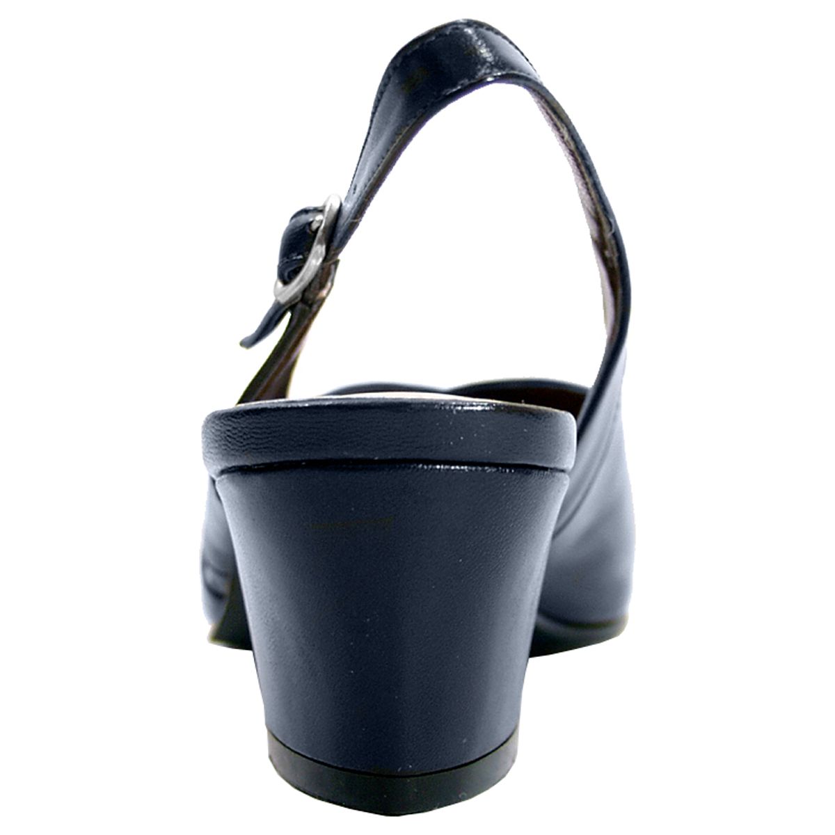 PEERAGE Alanis Women's Wide Width Leather Slingback Pumps NAVY 7