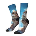 thumbnail image 1 of Fotbe Blue Sky Winged Cat Calcetas Largas con Estampado para Hombre y Mujer – Calcetas de Compresión Transpirables y Elásticas, Viajar y Uso Diario Talla 5-11, 1 of 6