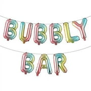 16inch Bubbly BAR Letter Foil Balloons,Bar Party Banner, Bridal Shower Engagement Bachelorette Champagne Brunch Wedding Graduation Fiesta Party Supplies Decorations (Bubbly Bar Rainbow)