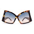 thumbnail image 2 of Womens Down Temple Swan Arm Thick Plastic 80s Sunglasses Tortoise - Blue Peach, 2 of 4