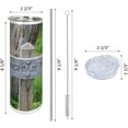 thumbnail image 3 of Appalachian Trail 20 Oz Skinny Tumbler, Photo of Wooden Sign with Grassy Pathway Behind, Leak-Proof Straw Lid and Brush Vacuum Insulated for Outdoor Use, Pale Blue Grey Dusk, 3 of 6