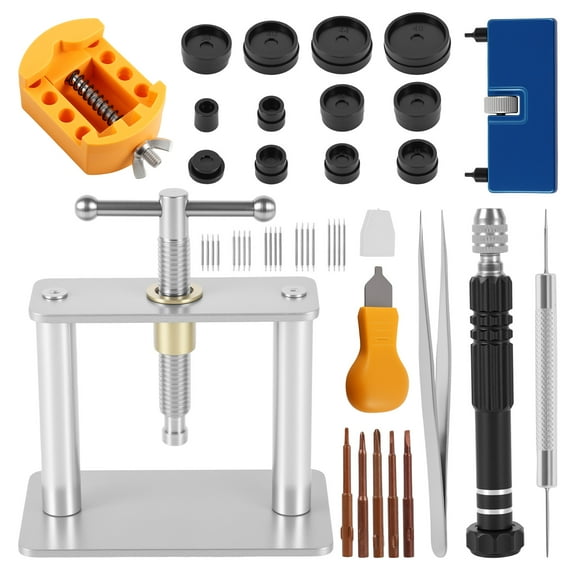44PCS Watch Press Tool Set Multipurpose Watch Repair Kit Back Remover Holder Case Opener Sturdy Screwdriver Battery Replacement Tool for Changing Strap Cleaning Maintaining