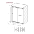 thumbnail image 3 of EUROTECH SHOWERS Twinglide VITRA-200 Frameless Shower Door 56.5-59" Width x 78" Height with 3/8" (10mm) Clear Tempered Glass (CHROME DOUBLE TOWEL BARS), 3 of 8