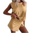thumbnail image 2 of Chbgutlmr Women 2 Piece Lounge Outfits Sleeveless Crew Neck Tank Tops Split Hem Culottes Casual Summer Travel Vacation Dailywear Sets, 2 of 9