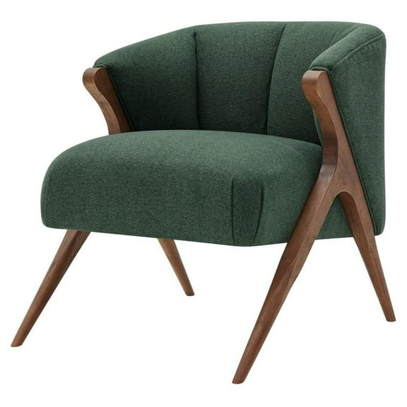 Pemberly Row 20.5" Fabric Accent Chair in Havana Green/Brown