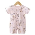 thumbnail image 2 of Gibobby Baby Girl Boy Clothes Short Sleeve Cute Print Romper One Piece Bodysuit Shorts Summer Outfit(Light Pink,6-12 Months), 2 of 4