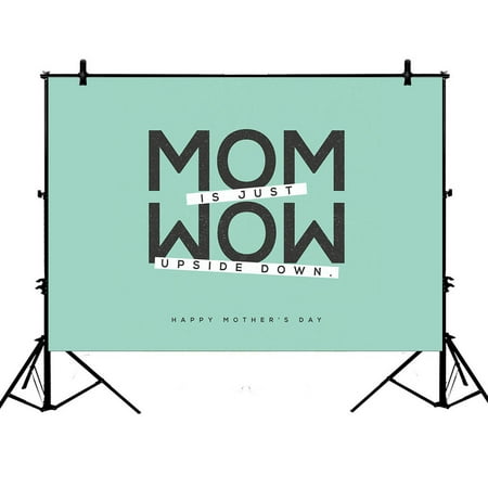 Image of YKCG 7x5ft Mom is Wow Quote Happy Mother s Day Photography Backdrops Polyester Photography Props Studio Photo Booth Props