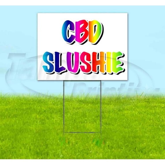 Rainbow Cbd Slushie (18" X 24") Yard Sign, Includes Metal Step Stake
