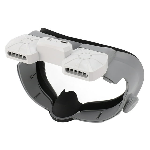Coussinet Facial Rafraîchissant VR, Coussinet Facial Ventilateur de Refroidissement VR Confortable avec Bouton Réglable, Remplacement en Cuir Protéiné et Éponge pour Soulager la Buée sur les Lentilles