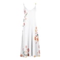 thumbnail image 4 of SMihono Women's Summer Spaghetti Strap Dress Floral Print Loose Fit Long Maxi Dresses Beach Sundress with Pockets White 12, 4 of 5
