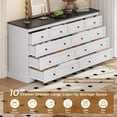 thumbnail image 2 of Toogaho Double Dresser With 10 Storage Drawers, Modern Chest of Drawers for Bedroom,Closet Dressers with Drawers for Living Room, Entryway,White, 2 of 8
