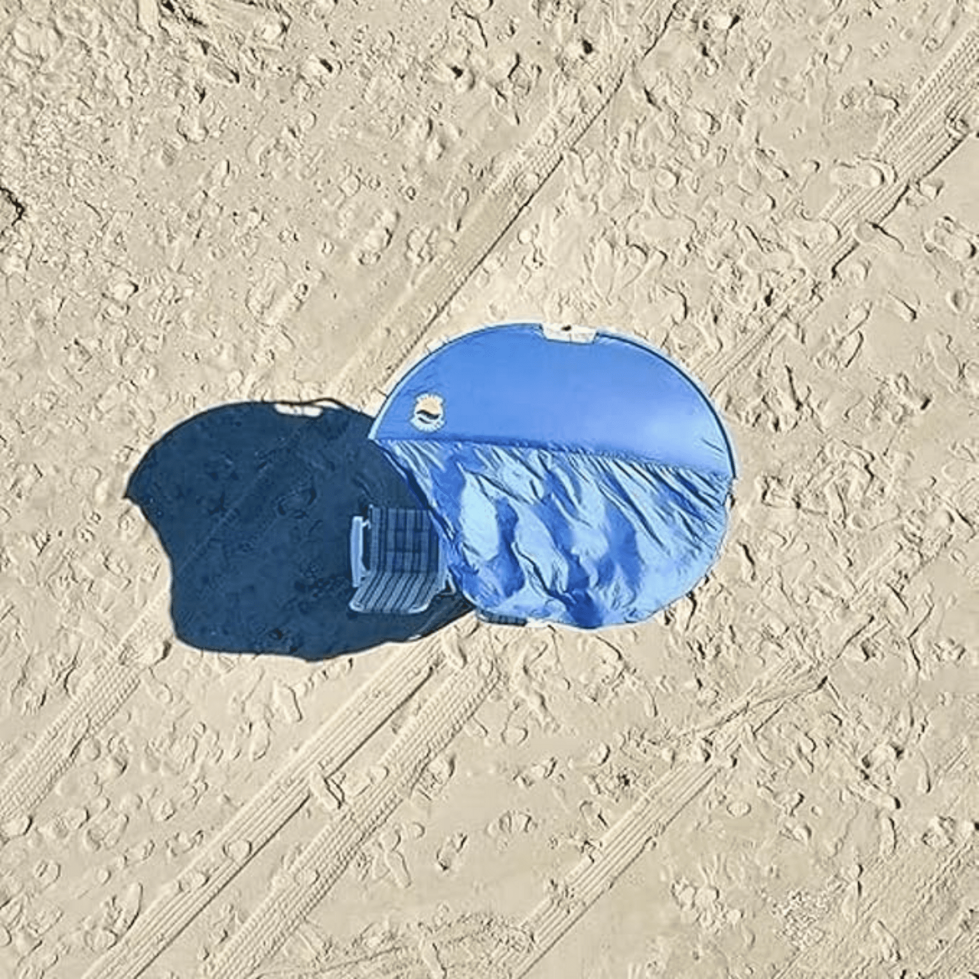 Strand Umbrella - Beach Sun Umbrella Lightweight Foldable Breeze Powered Canopy Sail Round Shade