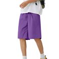 thumbnail image 5 of BXINGOHAI Men's Shorts Casual Elastic Waist Drawstring Lightweight Summer Beach Shorts Loose Wide Leg Active Shorts with Pockets Purple,XL, 5 of 6