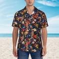 thumbnail image 4 of Balery Orchids Flowers Print Men's Hawaiian Shirts Short Sleeve Beach Shirt Relaxed Fit Vacation Button Down Shirts-Small, 4 of 9