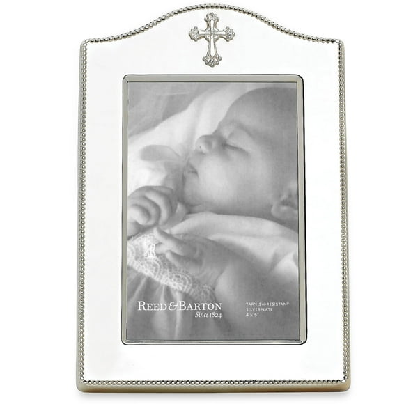 Reed & Barton Abbey Cross Silverplate 4" X 6" Frame, 1.05 LB, Metallic