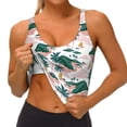 thumbnail image 4 of Fotbe Hawaii Palms Pattern Womens' Sports Bra Longline Wirefree Padded with Medium Support Sports Moisture-Wicking Workou Vest,Tank Top-Large, 4 of 9