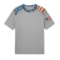 thumbnail image 3 of Fshinging T Shirts for Women Patchwork Short Sleeve Crew Neck 4th of July Patriotic Y2k Clothes Grey XL, 3 of 3