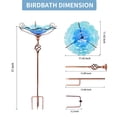 thumbnail image 5 of Bird Baths for Outdoors, Glass Bird Bath Bowl with Metal Birdbaths for The Garden Outside, Blue, 31 Inch Height, 5 of 8