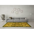 thumbnail image 3 of Ahgly Company Machine Washable Indoor Rectangle Abstract Yellow Modern Area Rugs, 2' x 4', 3 of 4