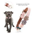 thumbnail image 3 of Collar de perro con flor y diamante Bling Bling pajarita ajustable de cuero PU Rosa 1,3x34cm, 3 of 9