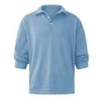 thumbnail image 3 of Mens Knit Shirts Casual Long Sleeve Classic Shirts Button Down Golf Shirts Light Blue XXL, 3 of 5