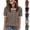 29# Khaki, variant on Women Summer Sweaters Color Block Short Sleeve Tops 2026 Spring Dressy Casual Regular Fit Business Tunic Blouses Green M