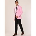 thumbnail image 4 of Lars Amadeus Blazer de corte slim de negocios para hombre, abrigo deportivo con un botón y un solo pecho Rosa L, 4 of 6