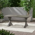 thumbnail image 2 of Modern Outdoor Aluminum Dining Table, Dark Gray, 2 of 9