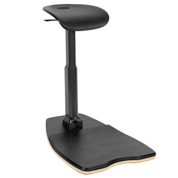 VIVO Black Ergonomic Leaning Chair with Anti-Fatigue Mat, Posture Stool