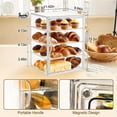 thumbnail image 2 of HLONK 4-Tier Adjustable Glass Pastry Display Case with Magnetic Door - Large Clear Bread Storage Container for Kitchen Countertop  15  6x11  5x9  9 Inch  Perfect for Baking and Serving  K, 2 of 6