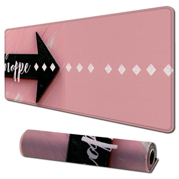 nygtbtfer  Gaming Mouse Pad Custom, Stay Positive Work Hard and Make It Happen Inspirational Quotes Mouse pad Art Rose Gold and Silver Glitter Black Quote 31.5x11.8 in