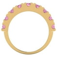 thumbnail image 5 of 1.53 ctw Wedding Band for Women - 14K Yellow Gold Simulated Pink Diamond Stackable Eternity Ring, 5 of 6